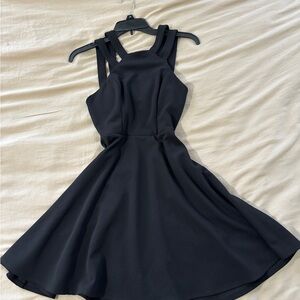 B Darlin Black Strappy Fit & Flare Mini Dress